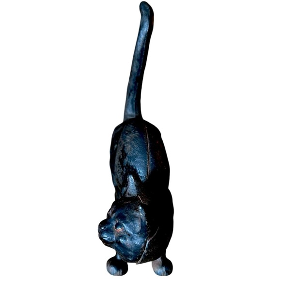 Cast Iron 1920's Black Cat Door Stopper Excellent Vintage Condition - Picture 4 of 13